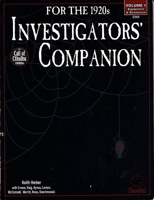 Call of Cthulhu - The 1920s Investigators Companion Volume 1 - Equipment & Resources () (Genbrug)